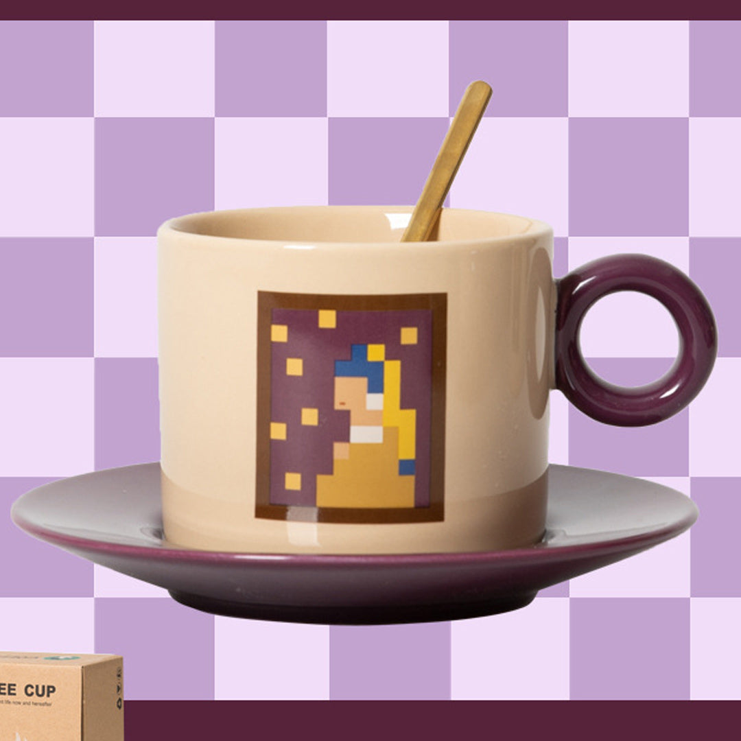 Set di tazze da caffè Pixel Art