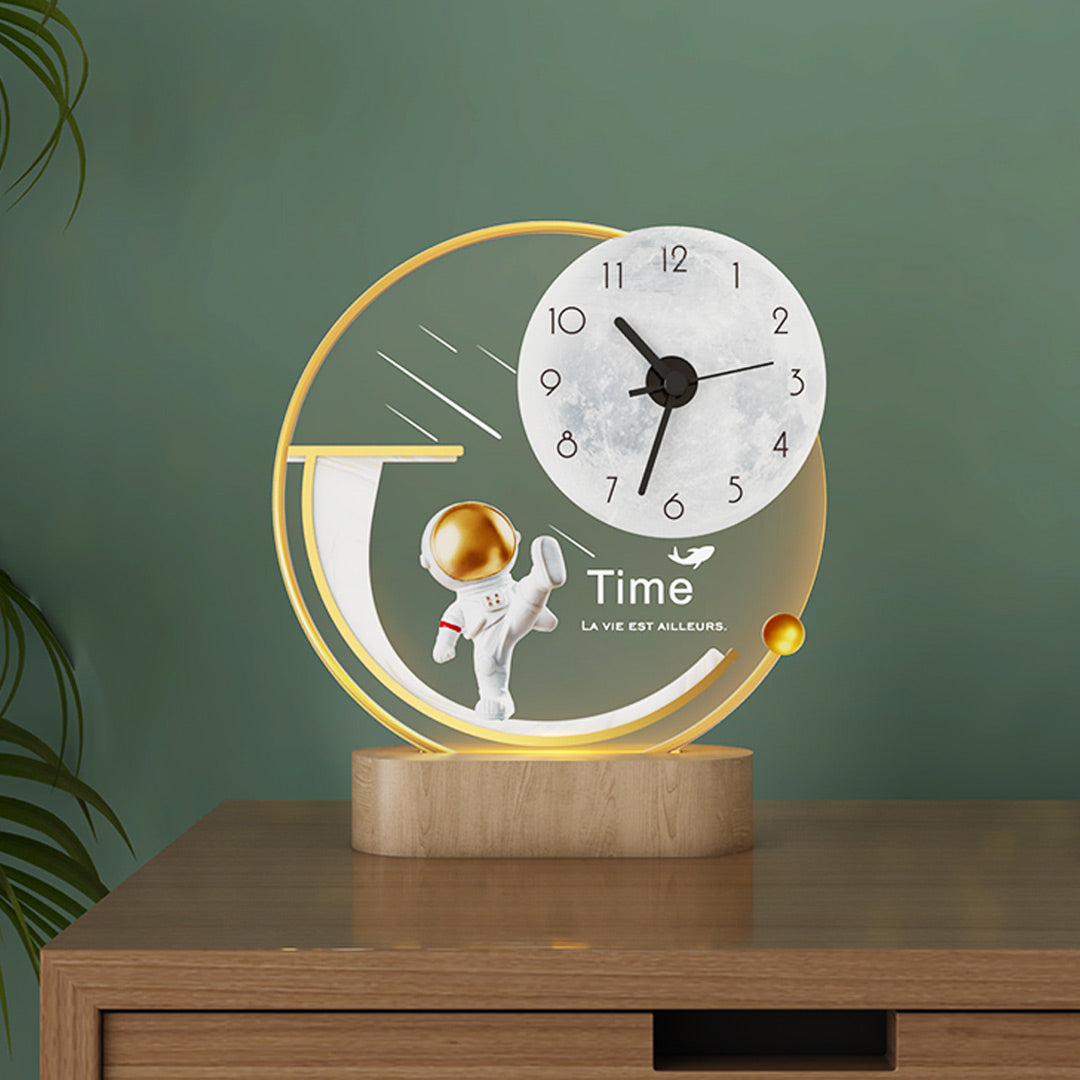 Lampada da scrivania creativa con orologio