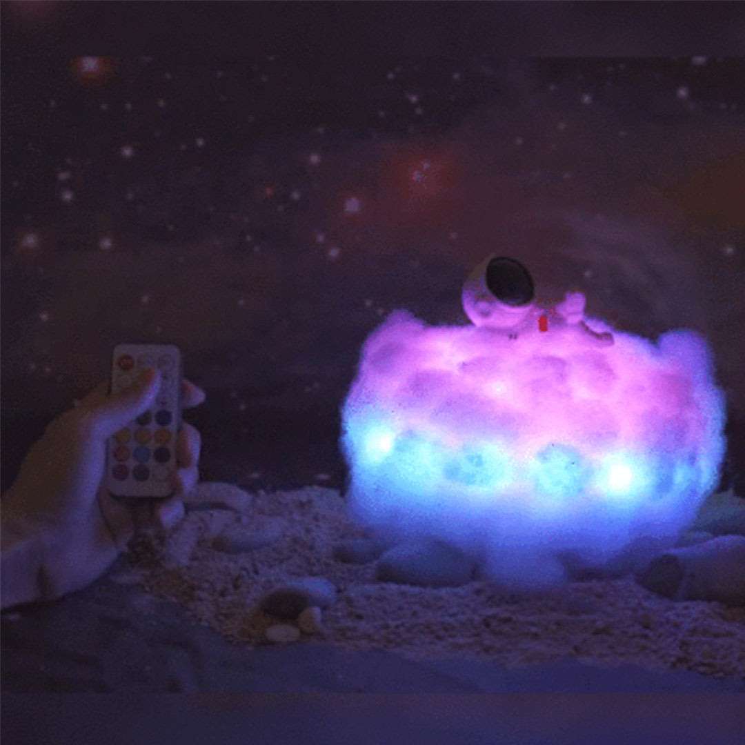 Lámpara de astronauta de nube colorida