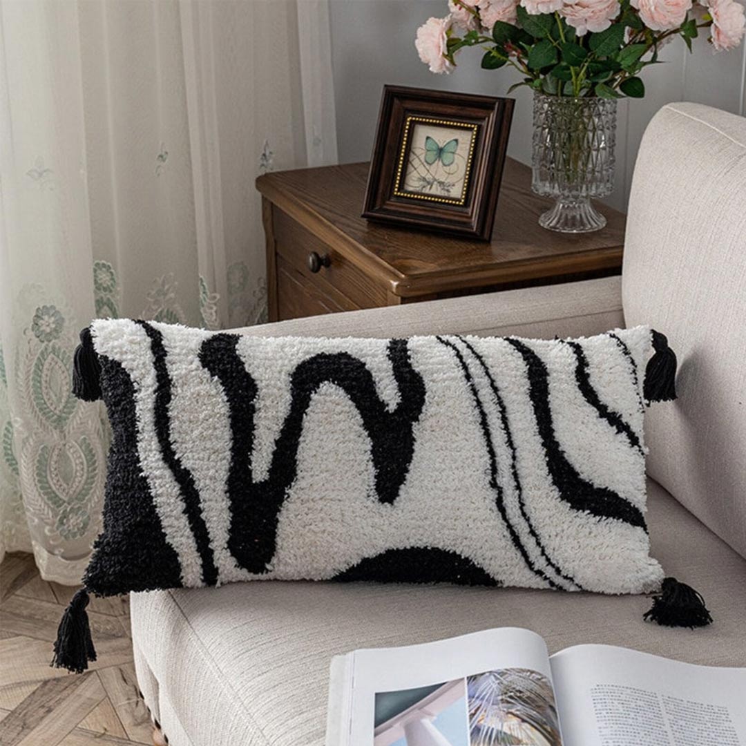 Housses de coussin de broderie tuftée Boho