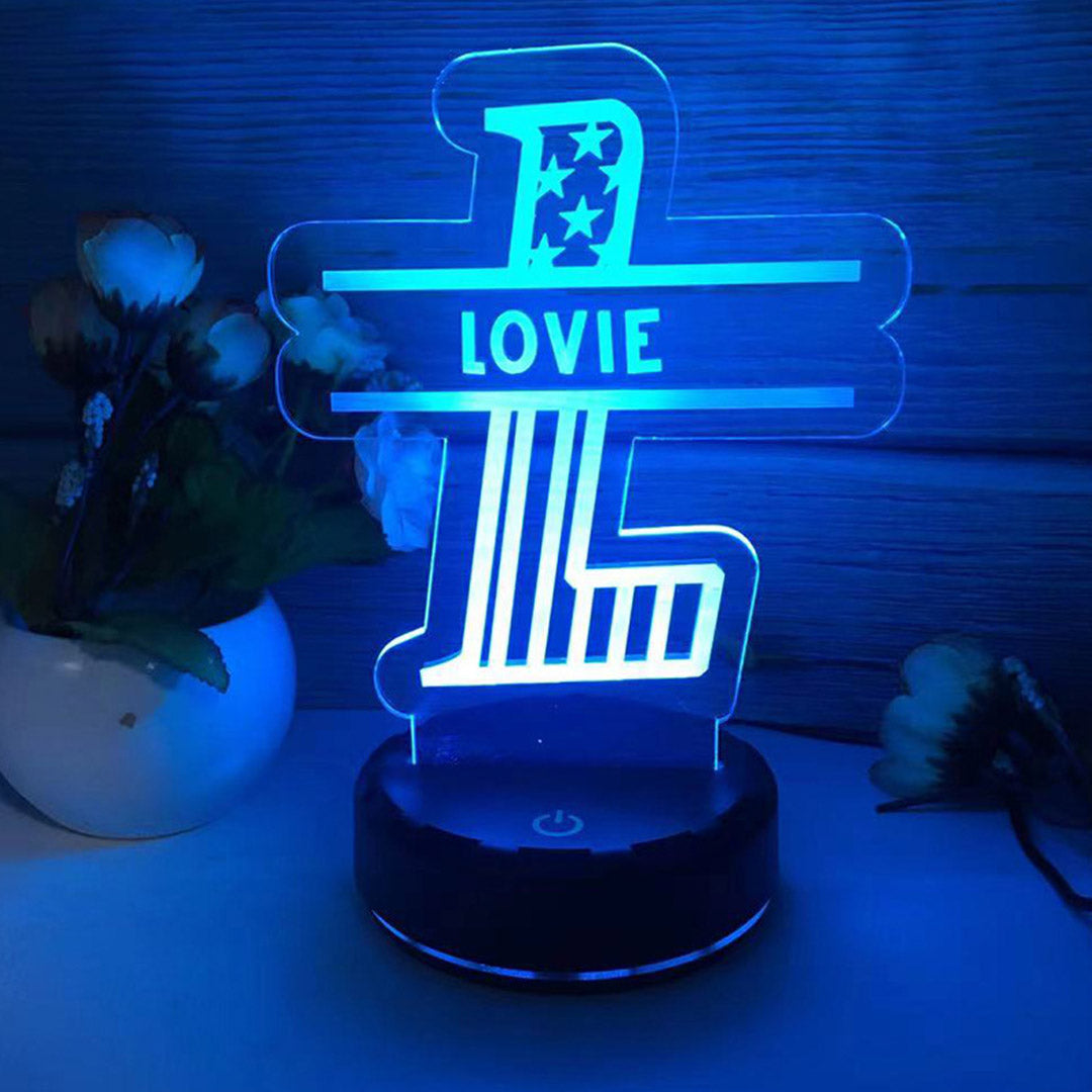 Luz de noche con letra de nombre personalizada
