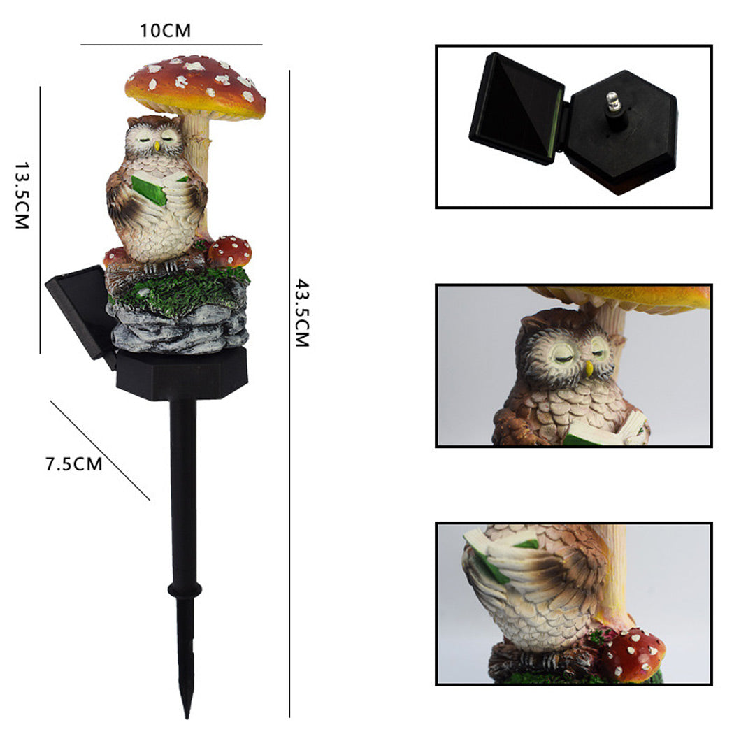 Solar Light Gnome Owl Garden Waterproof Landscape Light