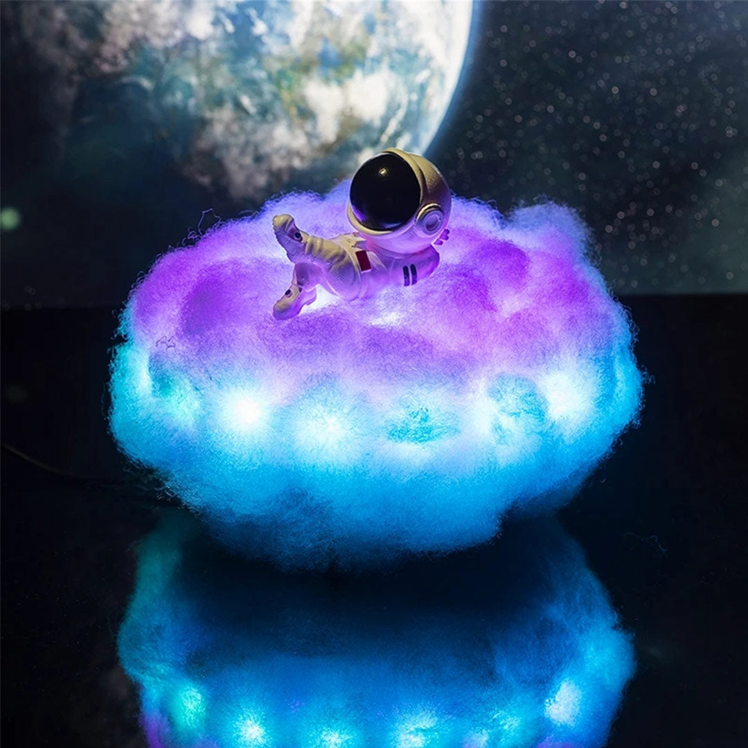 Lámpara de astronauta de nube colorida