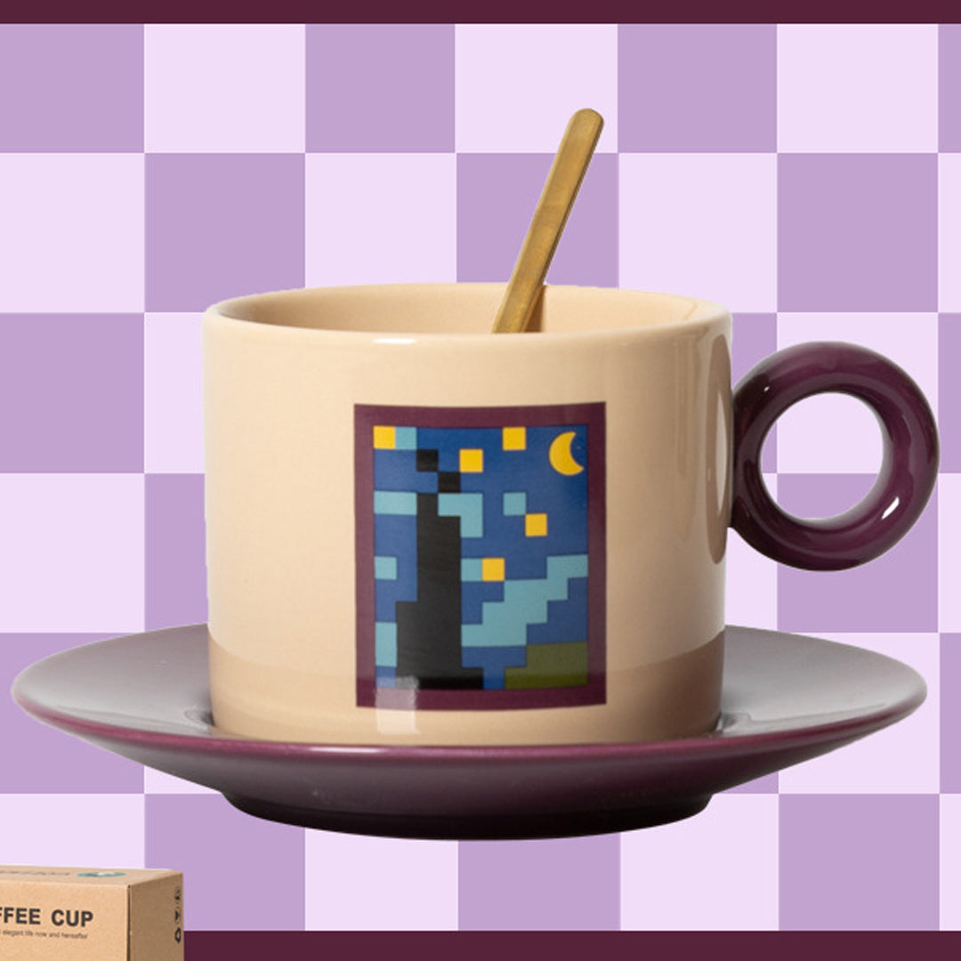Set di tazze da caffè Pixel Art