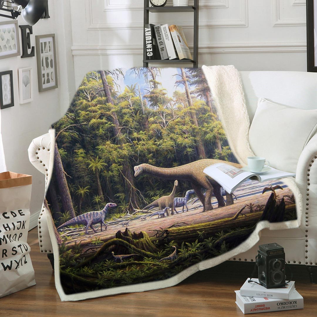 Couverture molletonnée dinosaure