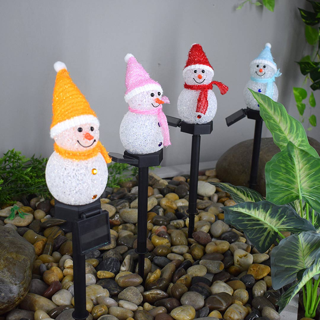 Snowman Solar Lights Garden Decor