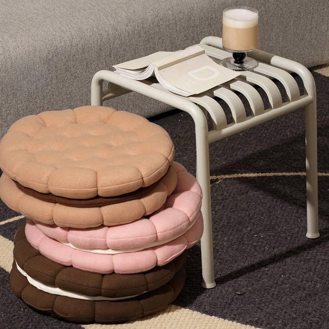 Biscuit Shaped Decorative Round Throw Pillow