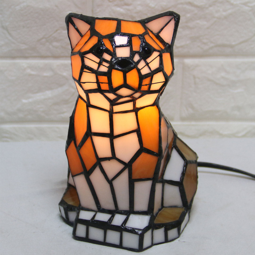 Katze Tiffany Glasakzentlampe