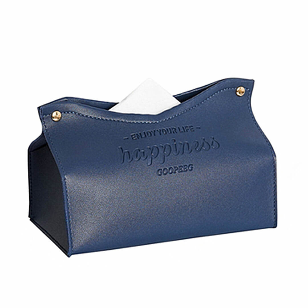 Caja de pañuelos de cuero