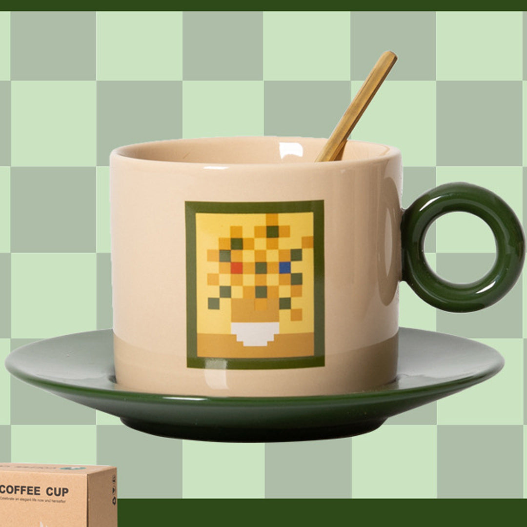 Juego de tazas de café Pixel Art