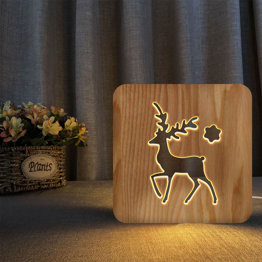 USB-betriebenes Nachtlicht aus Holz