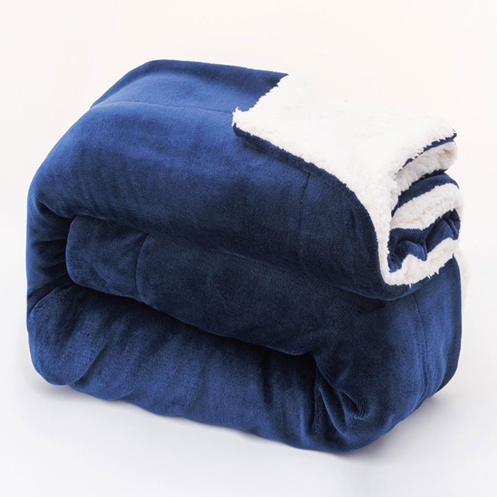 Couverture polaire sherpa de couleur unie