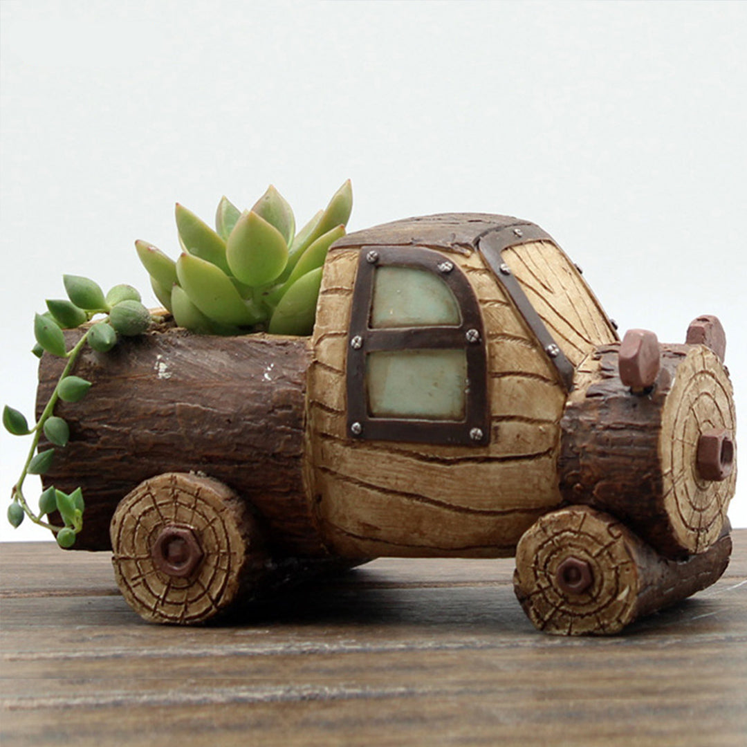 Simulation Woodgrain Plant Pot