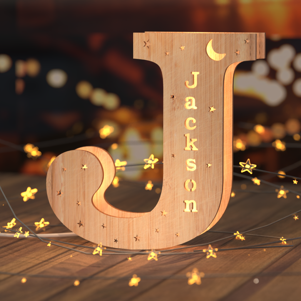 Custom Wooden Letter  Night Light