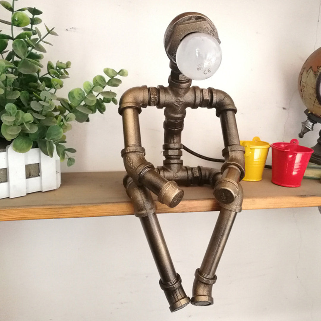 Lampe de tuyau en acier rustique industrielle