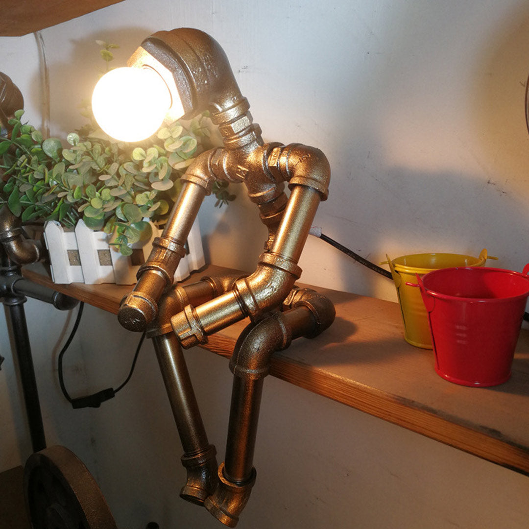 Lampe de tuyau en acier rustique industrielle