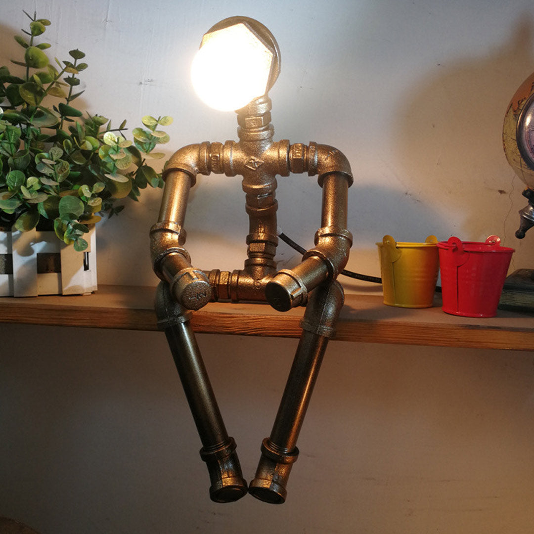 Lampe de tuyau en acier rustique industrielle