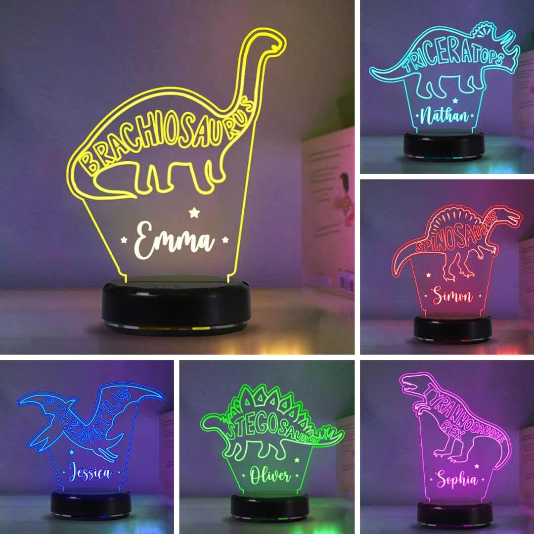 Luce notturna personalizzata con dinosauri
