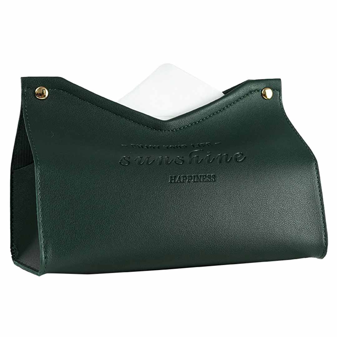 Caja de pañuelos de cuero