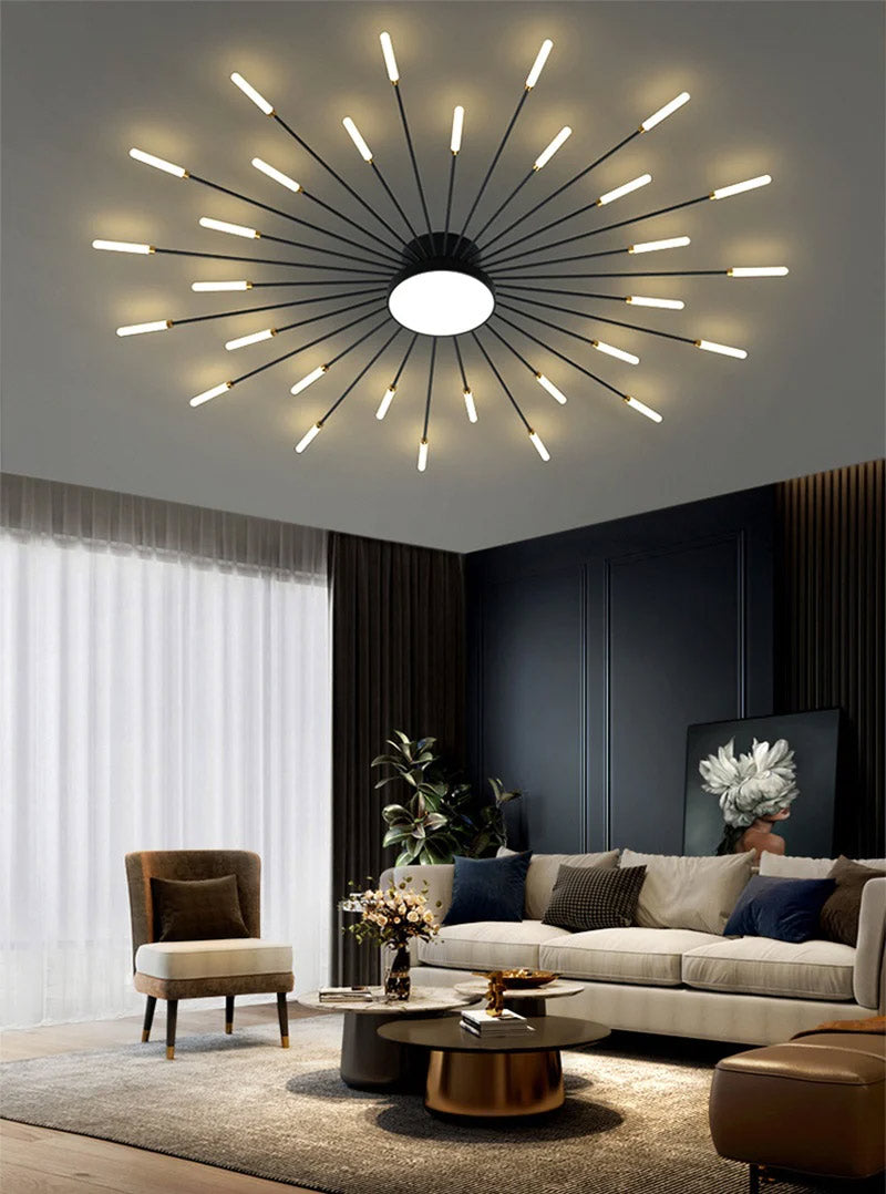 2-In-1 Firework Shaped LED Ceiling Light with Center Light