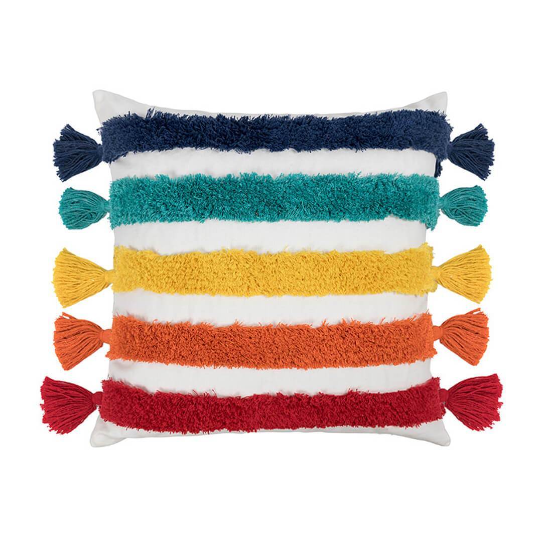 Housses de coussin capitonnées à pampilles marocaines