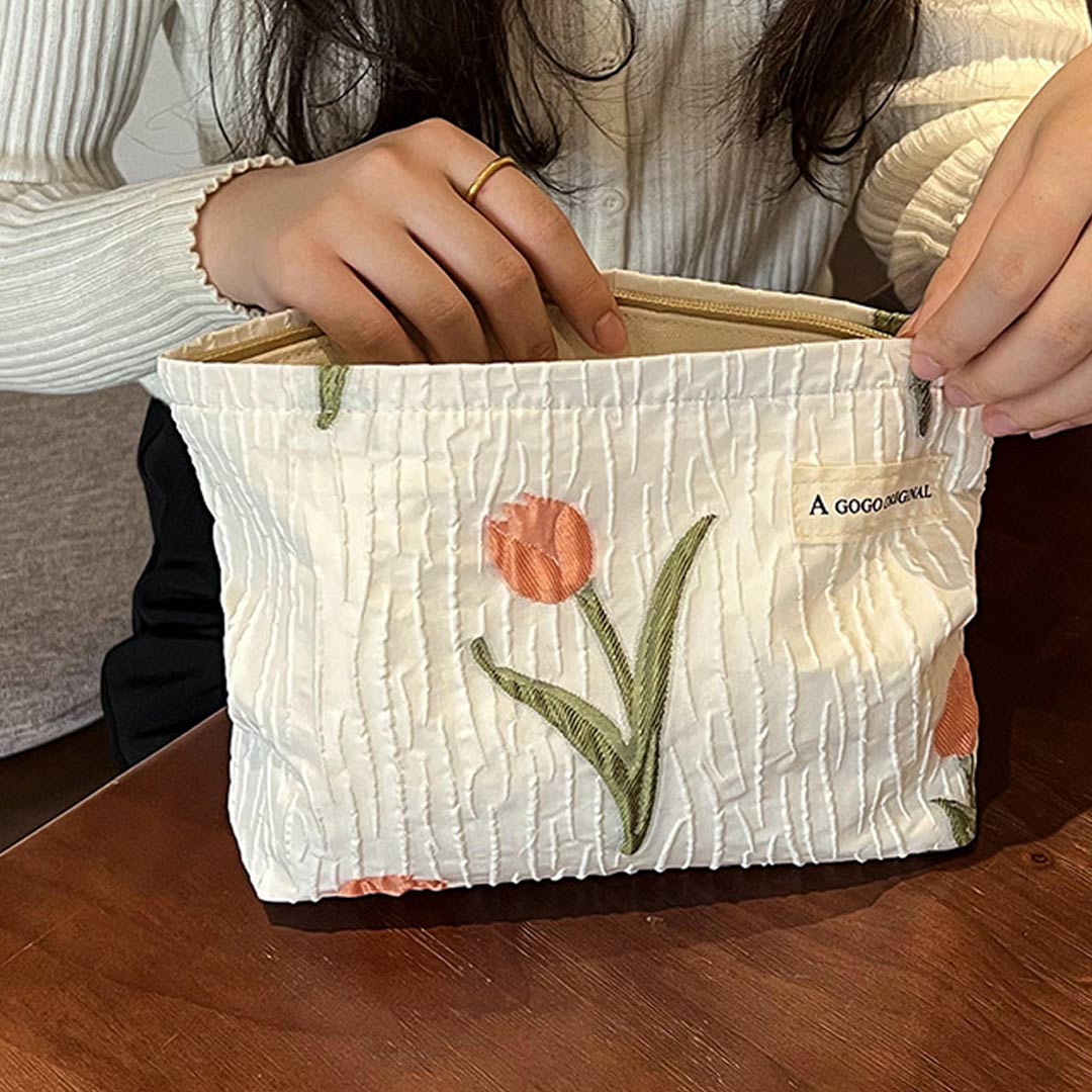 Cute Floral Makeup Bag