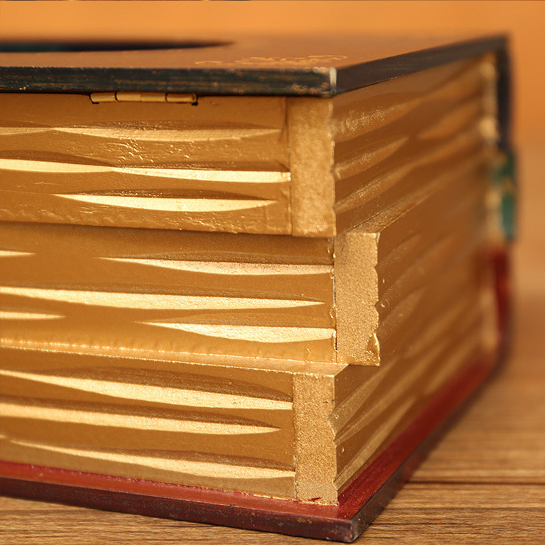 Scatola del tessuto del libro di legno