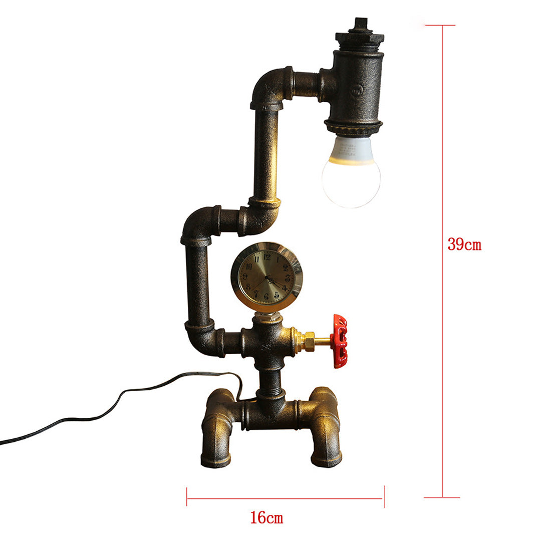 Lámpara de escritorio Steampunk con robot industrial