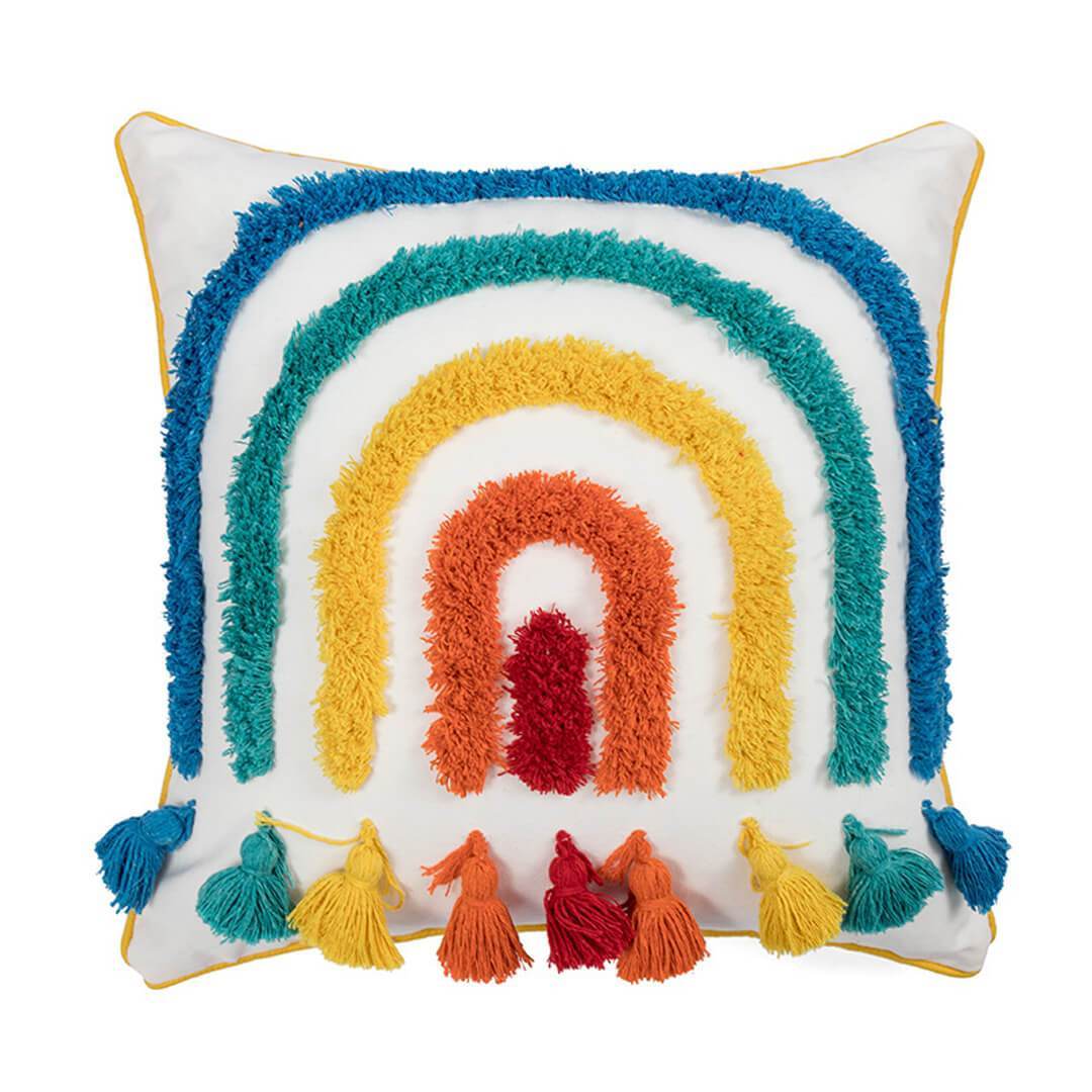 Housses de coussin capitonnées à pampilles marocaines
