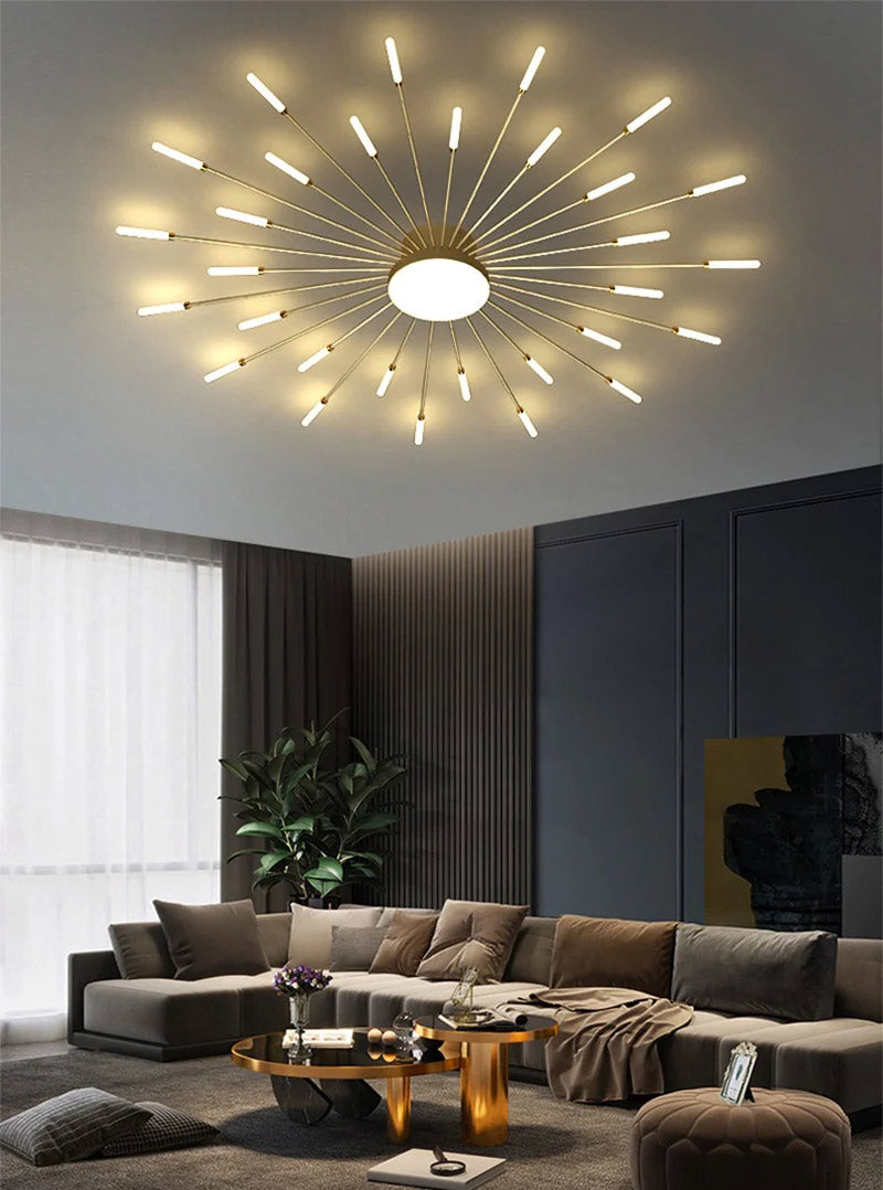 2-In-1 Firework Shaped LED Ceiling Light with Center Light