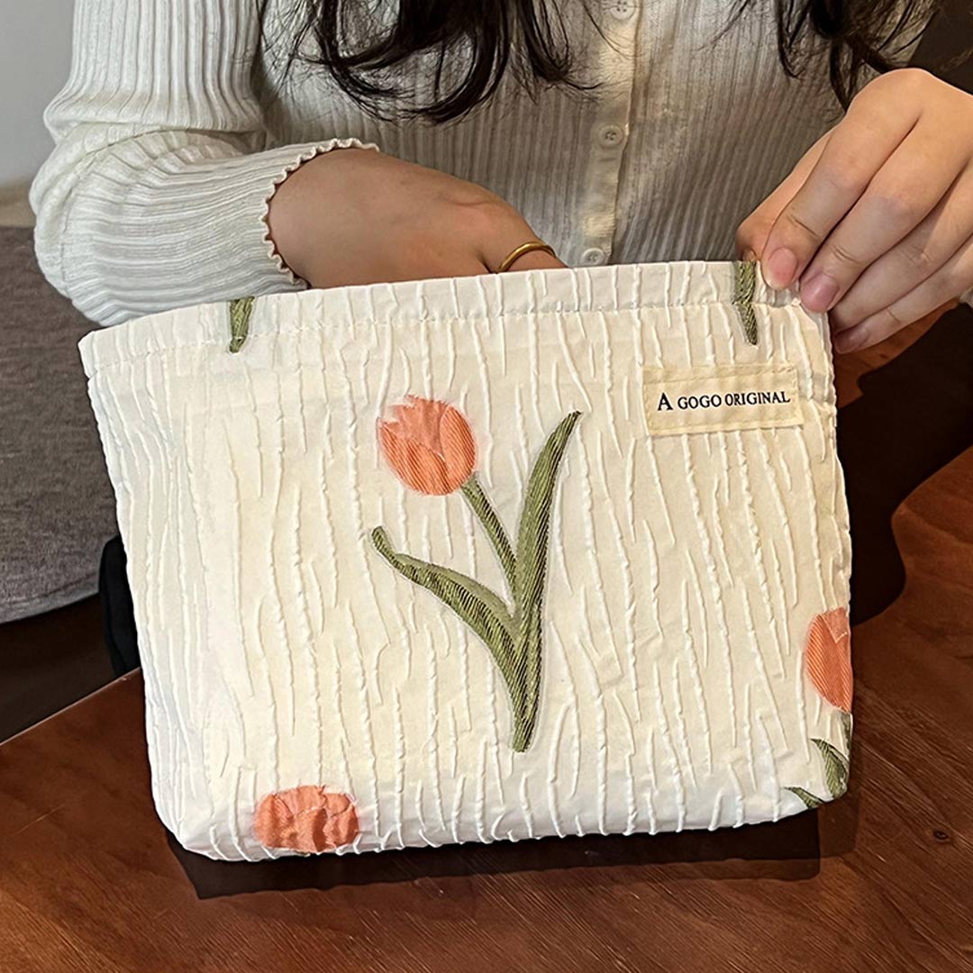 Cute Floral Makeup Bag