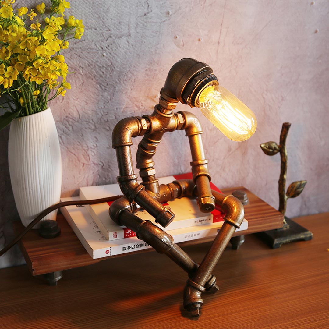 Lampada Steampunk per robot industriali