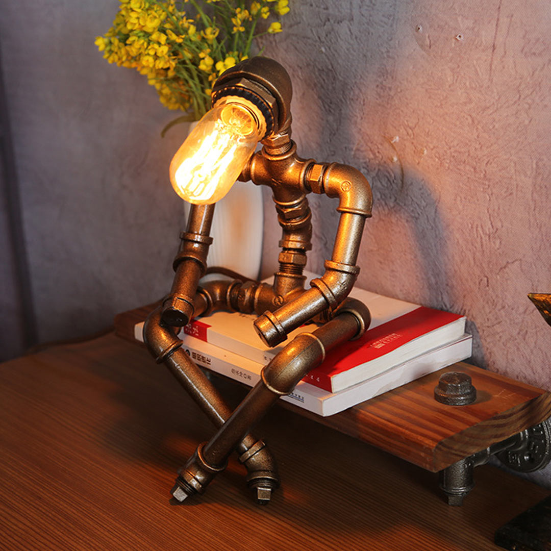 Lampe Steampunk Robot Industriel