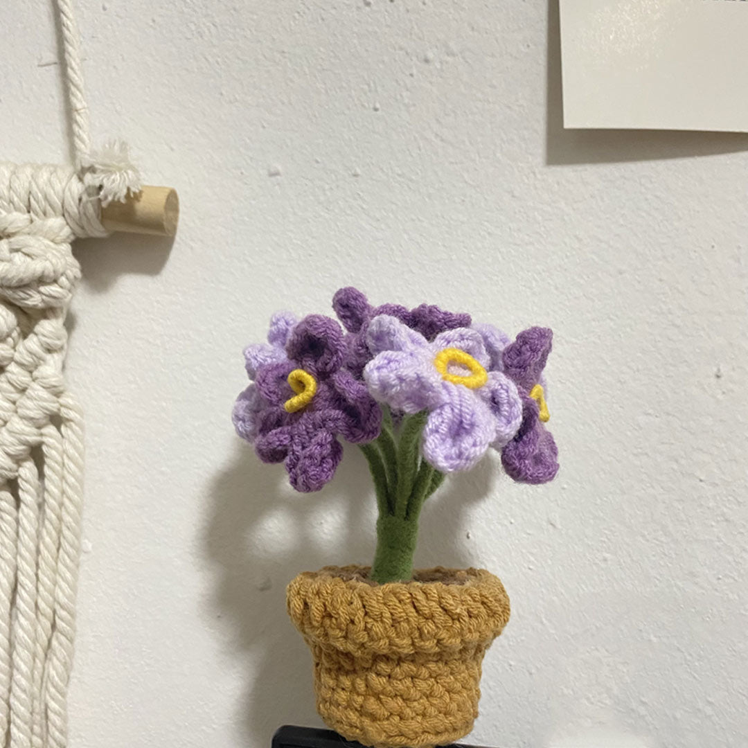 Handmade Knitted Crochet Potted Flowers