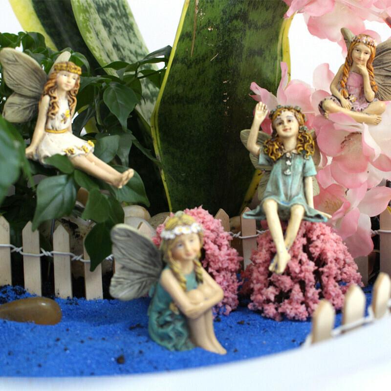 Décoration de statues de fées de fleurs