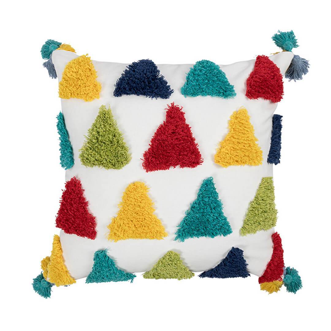Housses de coussin capitonnées à pampilles marocaines
