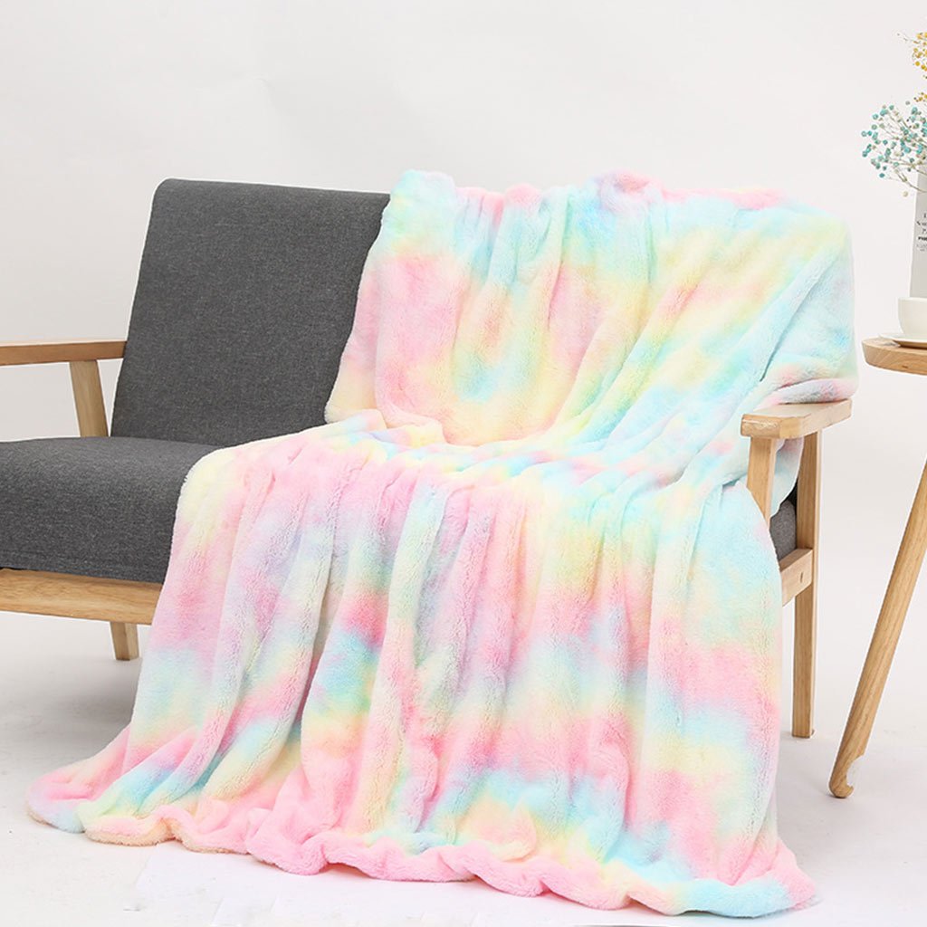 Rainbow Tie-dye Throw Blanket