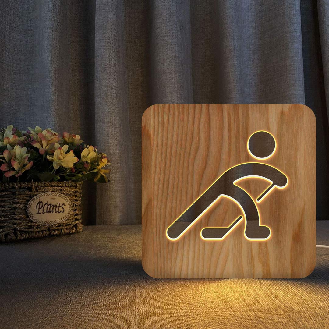 Luce notturna in legno alimentata tramite USB