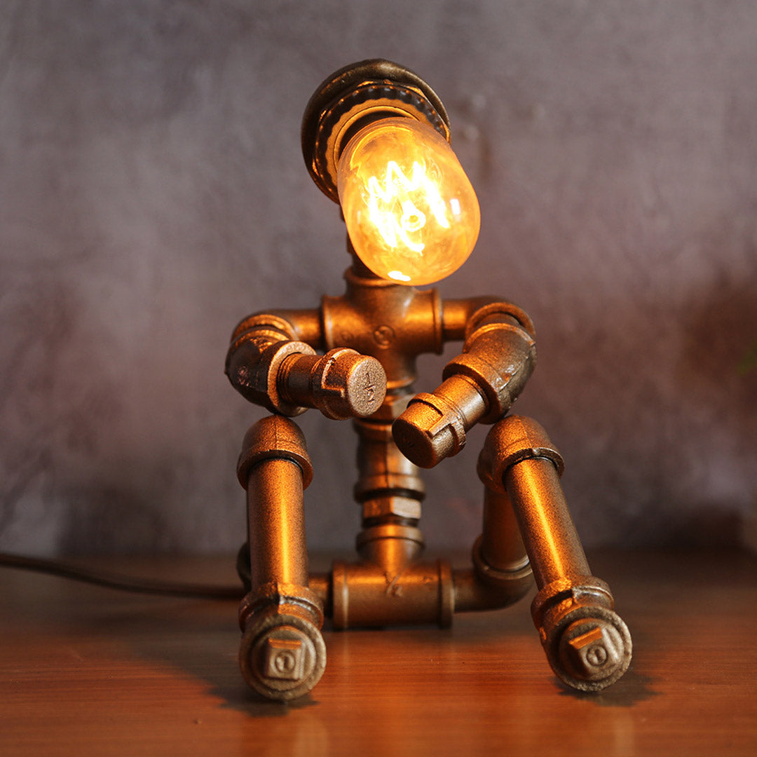 Lampe Steampunk Robot Industriel
