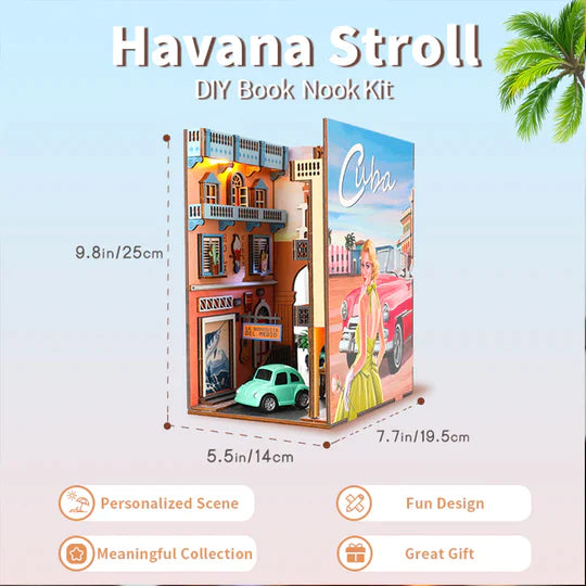 Havana Stroll Book Nook 3D Wooden Puzzle