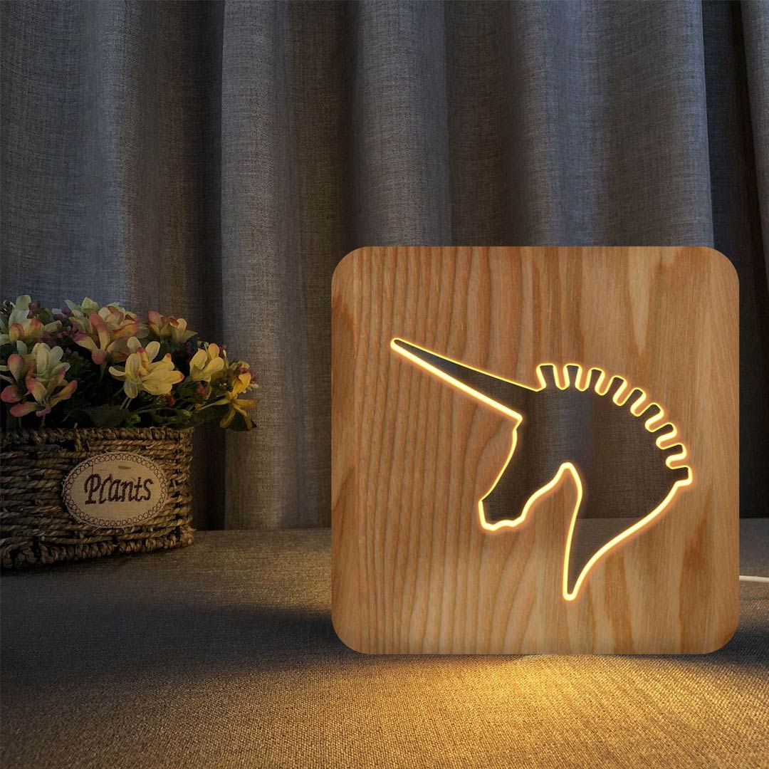 Luce notturna in legno alimentata tramite USB