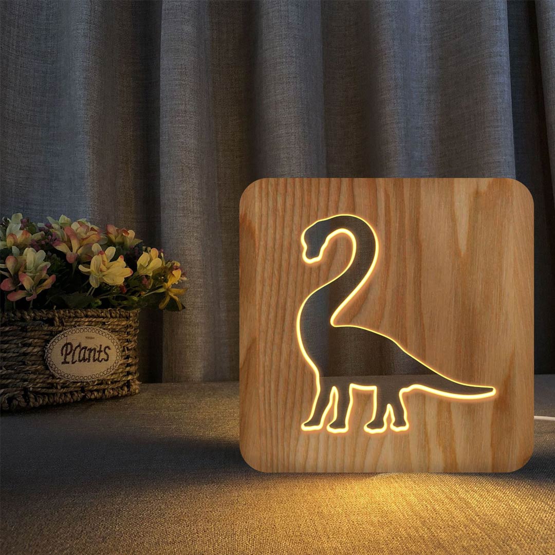 Luce notturna in legno alimentata tramite USB