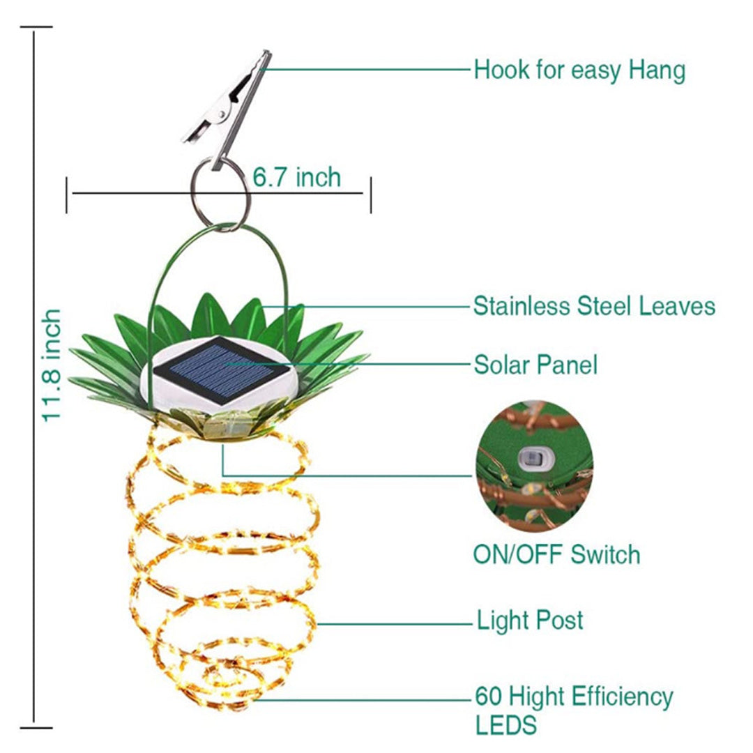 Luci solari impermeabili all'ananas