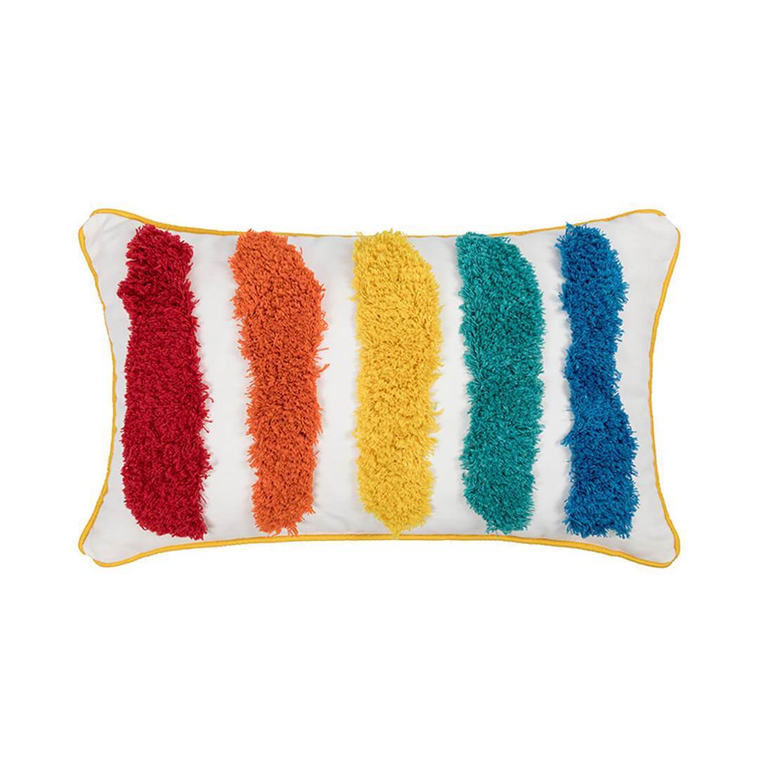 Housses de coussin capitonnées à pampilles marocaines