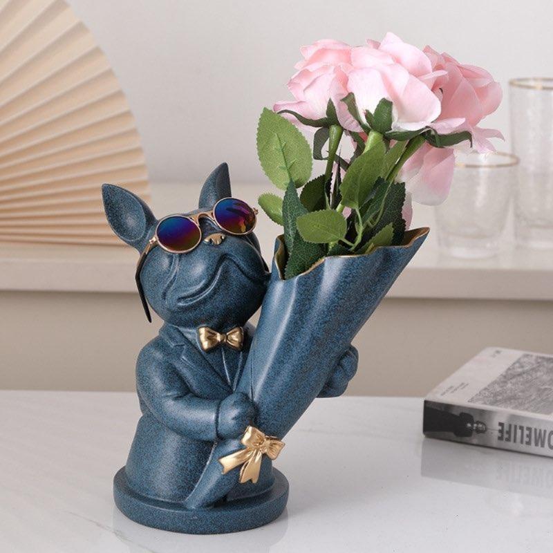 Vaso di fiori Bulldog francese