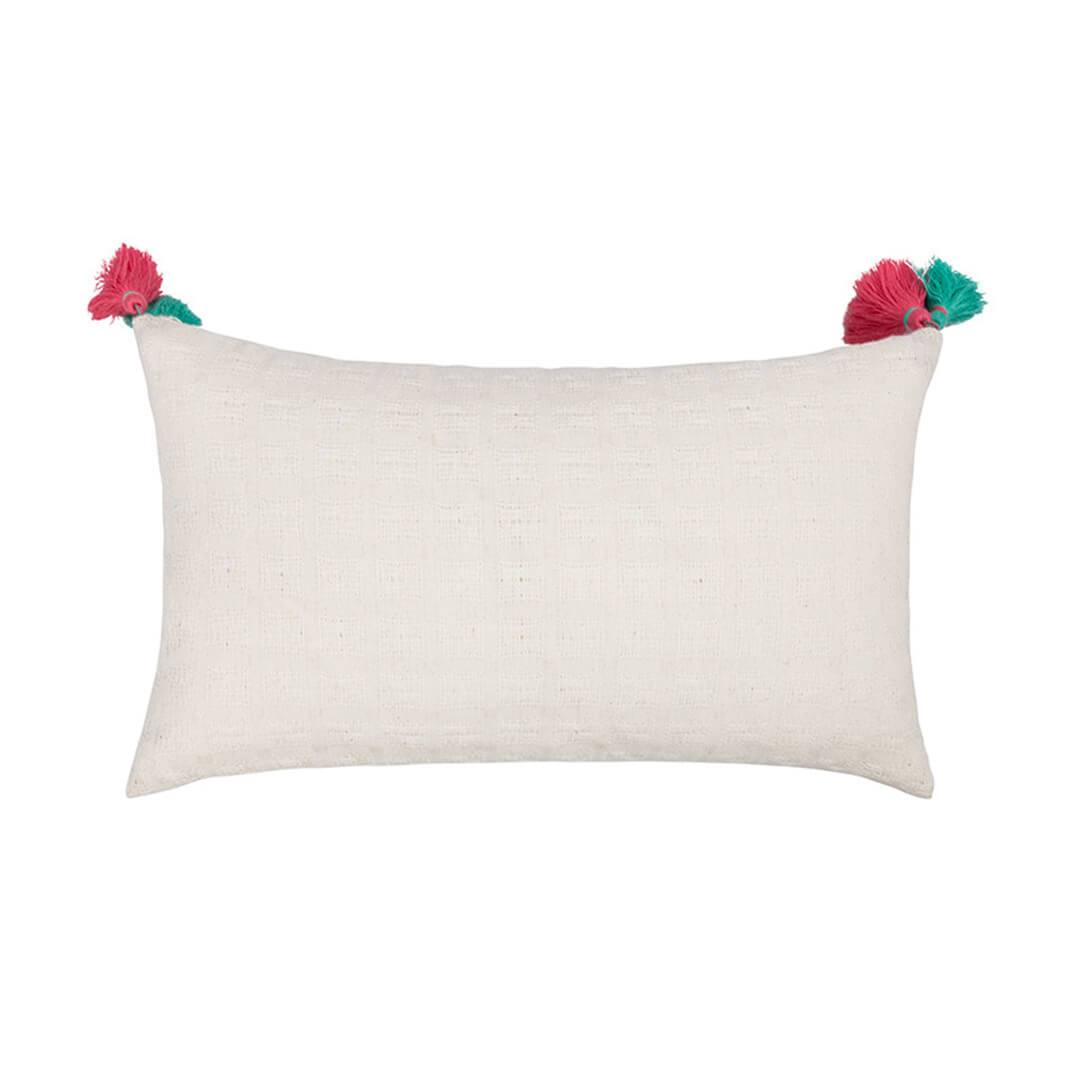 Housses de coussin capitonnées à pampilles marocaines