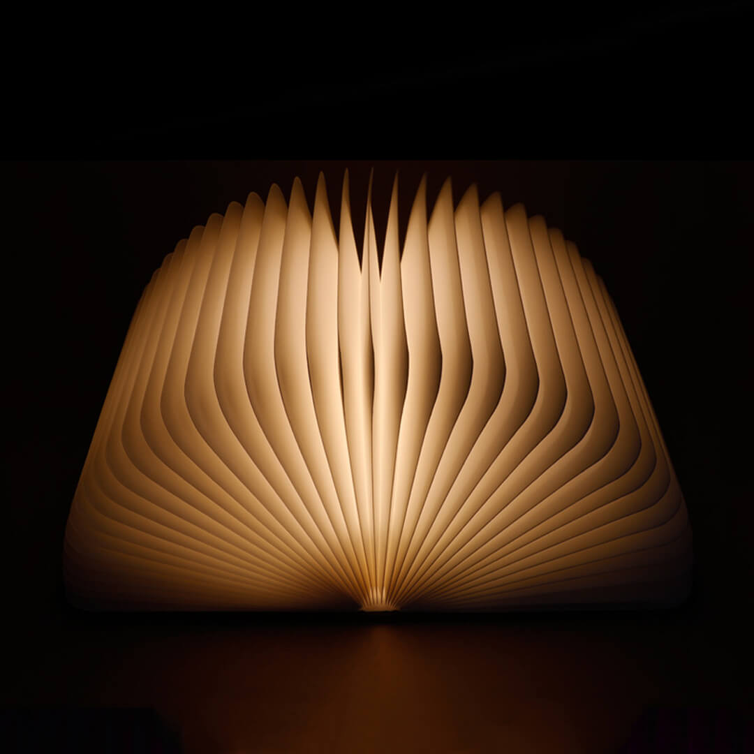 Luz de libro de grabado de madera personalizada