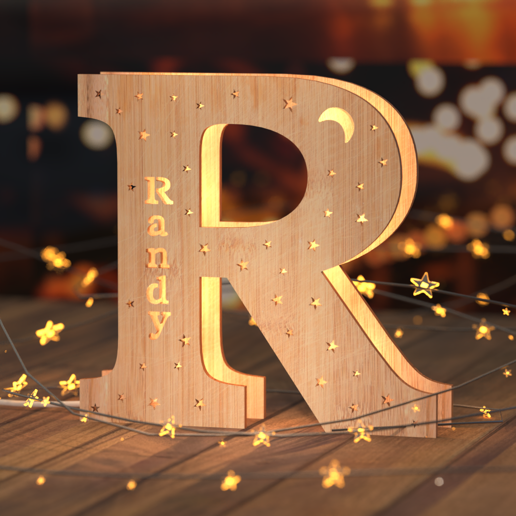 Custom Wooden Letter  Night Light