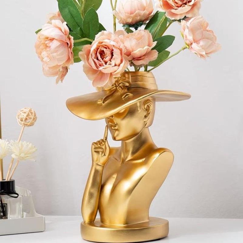 Modern Girl Statue Flower Vase