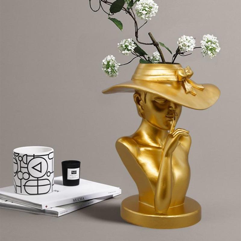 Moderne Mädchen Statue Blumenvase